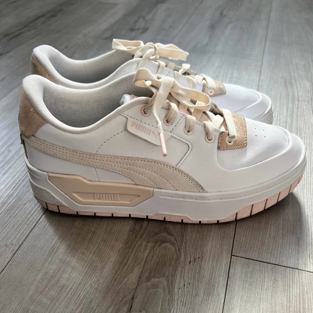 Puma Cali Shoes Sneakers White & Pink Womens 7.5